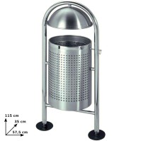 Round perforated basket on 2 feet with a 30-litre lid