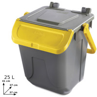 Small square trash can with pouring spout