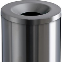 Fire-resistant bin 50 litres brushed stainless steel