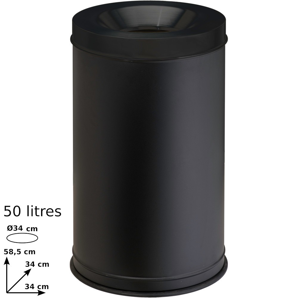 Fireproof bin 50 litres grey