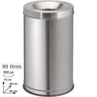 Fireproof Bin 90L Brushed Stainless Steel - Guaranteed Resistance