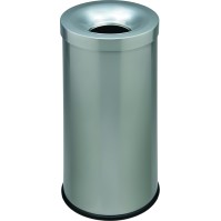 Fire-resistant waste bin 50 litres silver