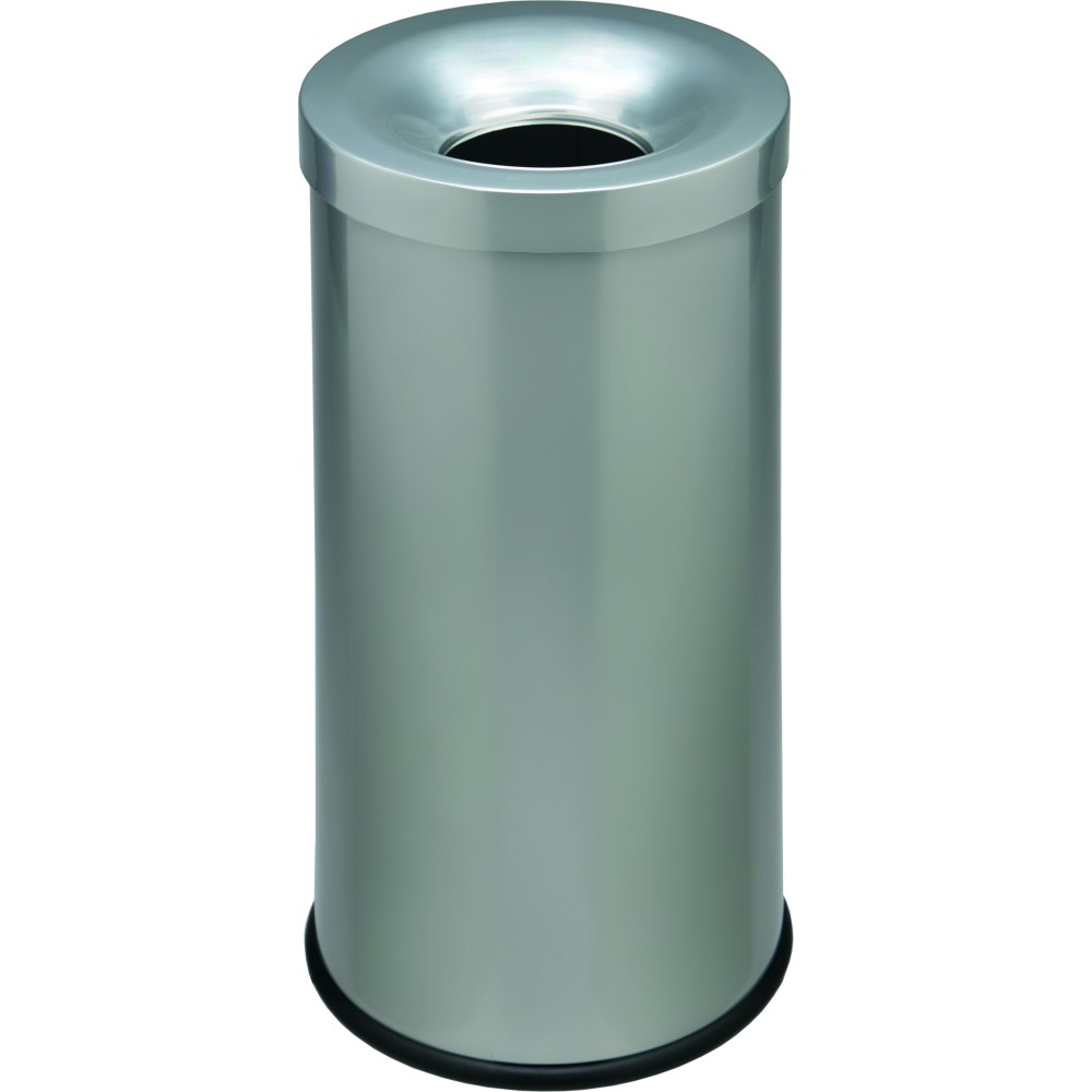 Fire-resistant waste bin 50 litres silver