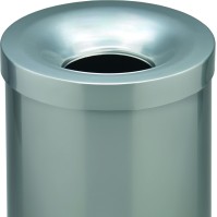 Fire-resistant waste bin 50 litres silver