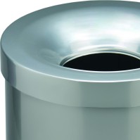 Fire-resistant waste bin 50 litres silver