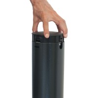 Ashtray column with inner tube emptying