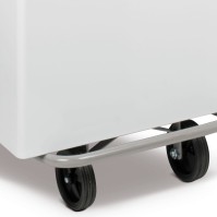 Streamlined pedal container 70 litres white painted steel