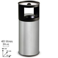 Stainless steel fireproof sand ashtray bin 40 litres