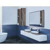 Rectangular bathroom mirror with piano touch