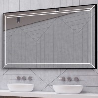 Mirror with small framing LED strip