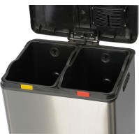 Pedal bin for selective sorting 2x30 litres