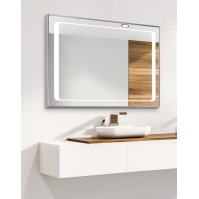 Mirror with aluminium frame LED silver