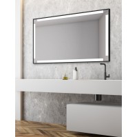 Rectangular LED mirror for modern bathrooms