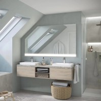 Attic mirror with LED strip