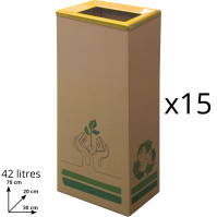 42L Cardboard Bin with Eco-Friendly Yellow Lid