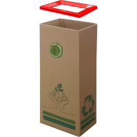 42L Cardboard Bin with Red Eco-friendly Lid