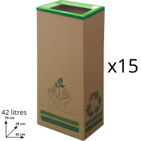 42L Eco-Friendly Cardboard Bin with Green Lid