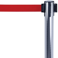 Stainless steel posts with red belt barrier