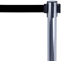 Stainless steel posts with black strap guidance