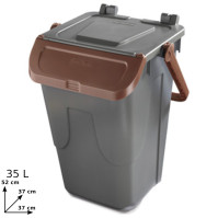 Round park bin wood imitation 35 litres with ashtray