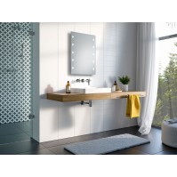 Rectangular bathroom mirror triangle LED