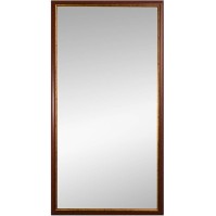 Traditional mirror with brown wooden frame