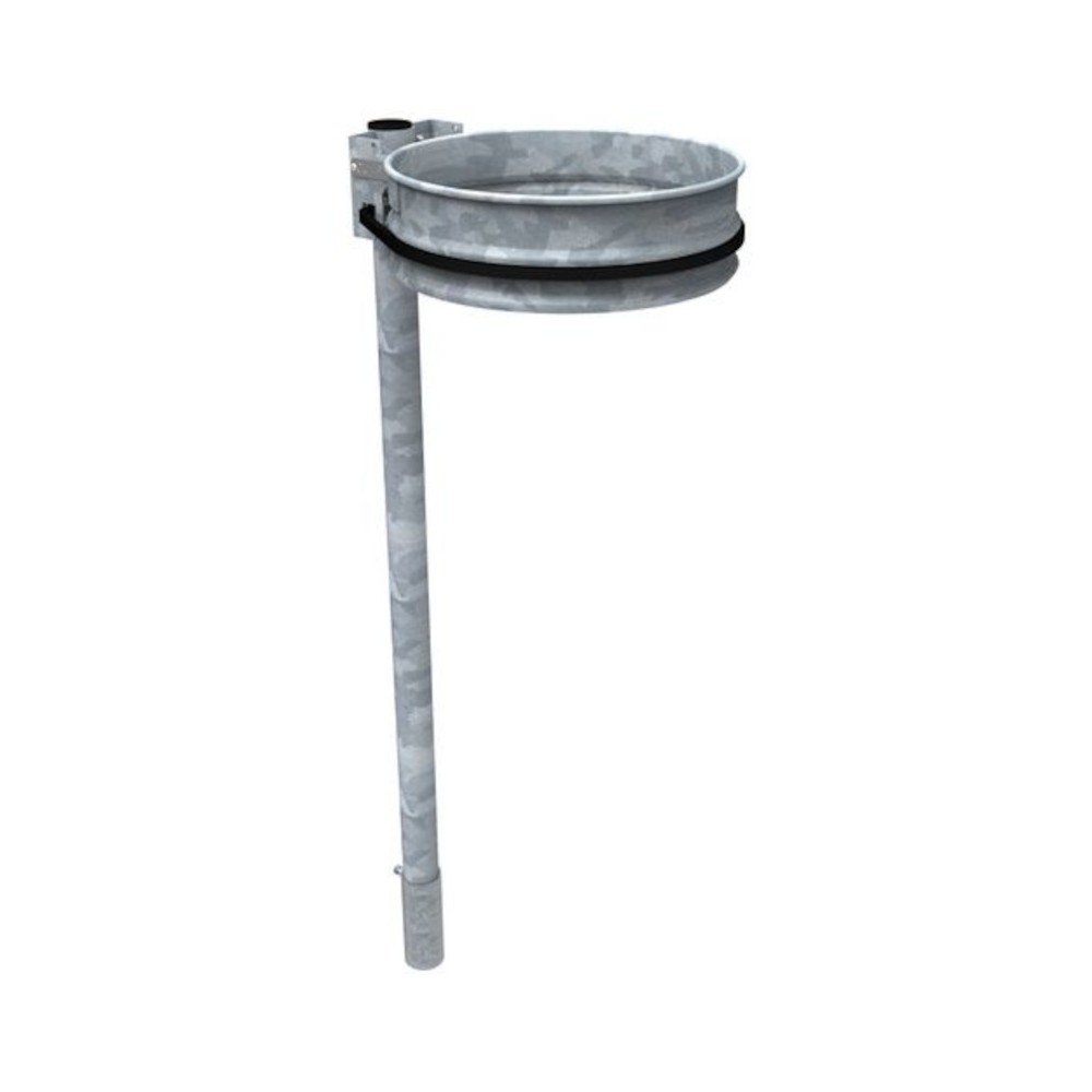 Bin bag holder on galvanised steel post to be sealed for waste sorting