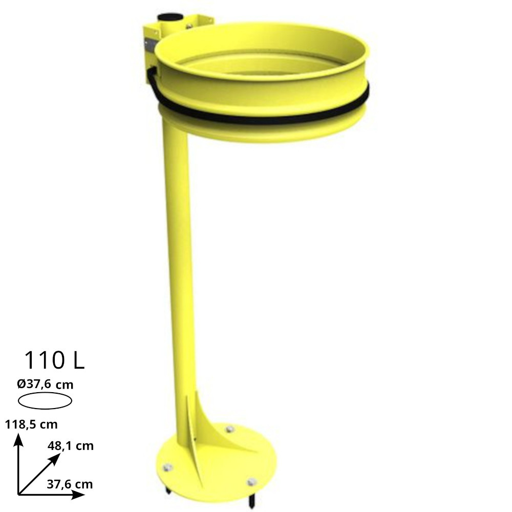 Bin bag holder on a base plate with elastic ring