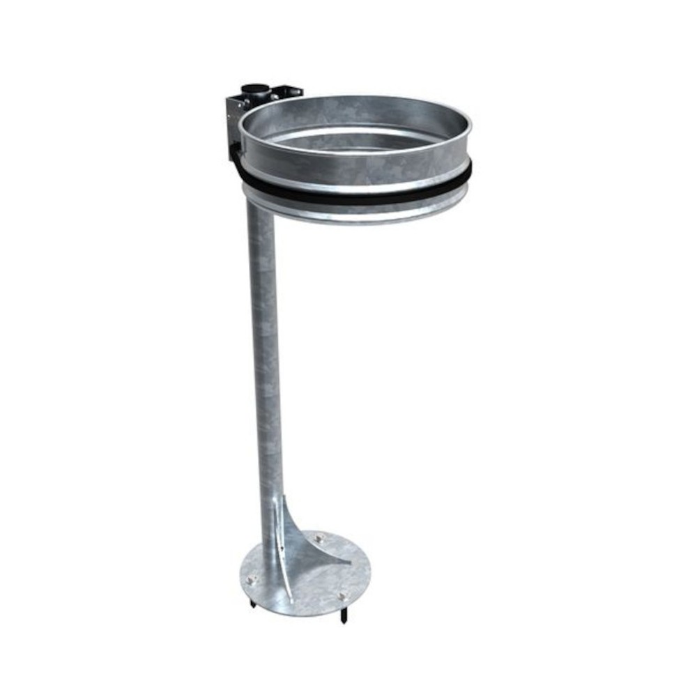 Bin bag holder on galvanised plate