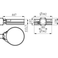 Round wall-mounted galvanised steel bin bag holder.