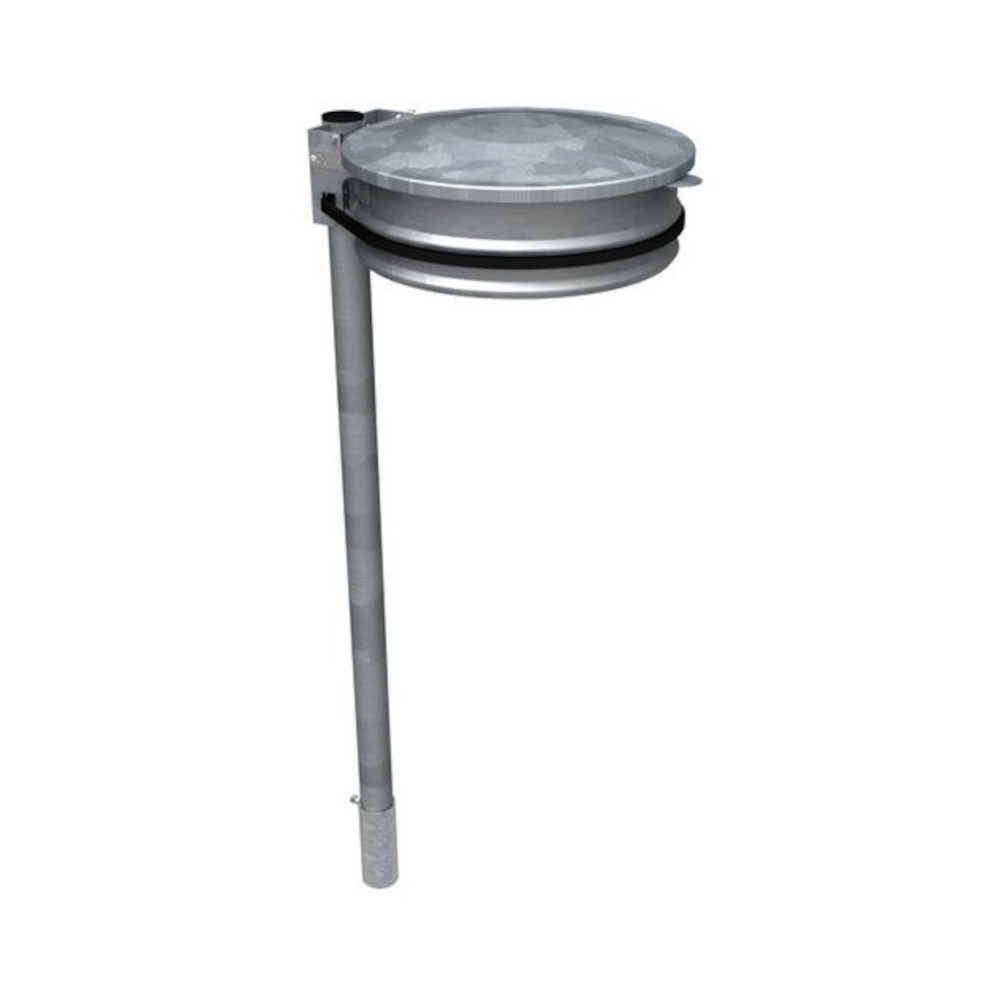 Galvanised bin bag holder with lid