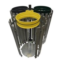 3-stream bin bag holder with sealing surround