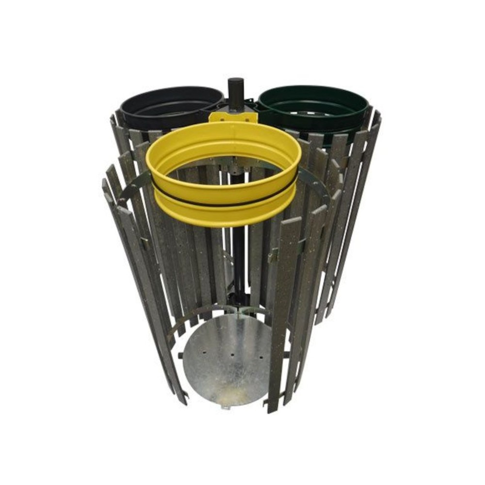 3-stream bin bag holder with sealing surround