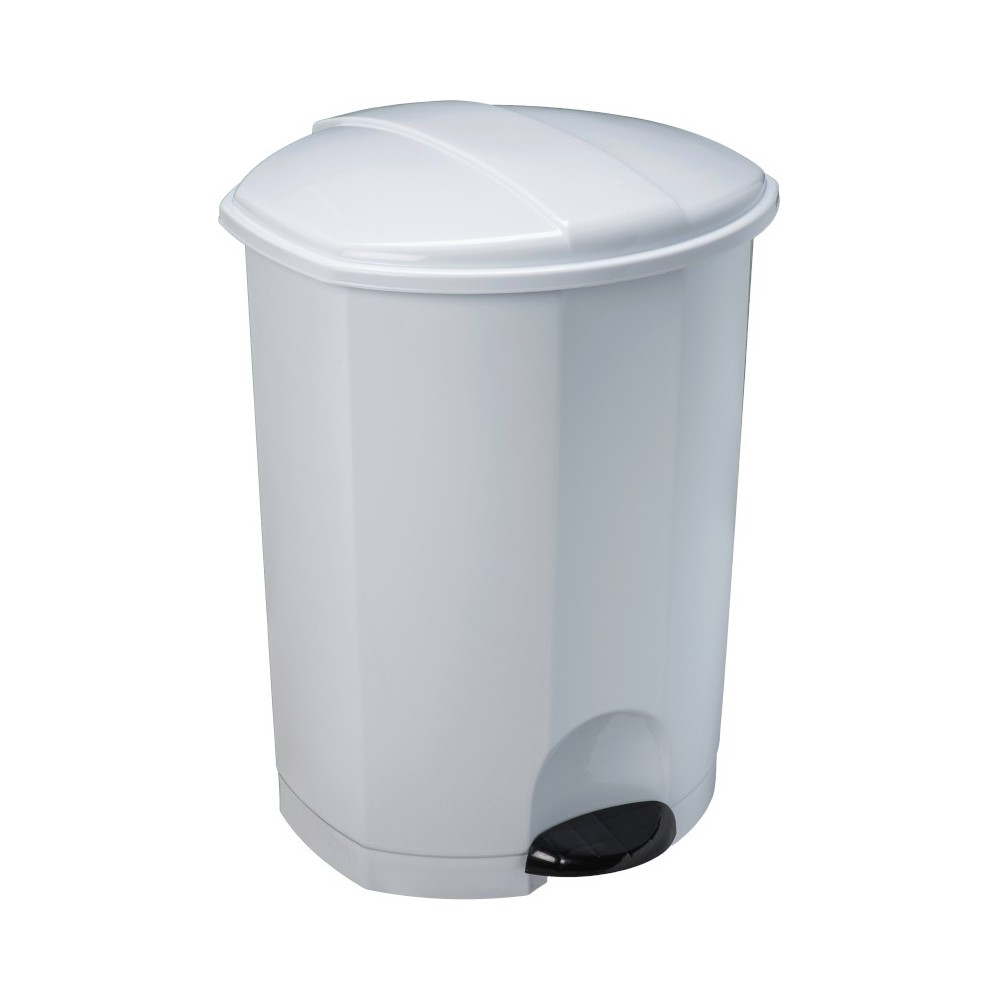 set of 6 standard white medium-sized plastic bins