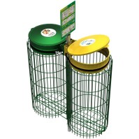 Double crown coloured recycling bin bag holder