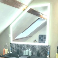 mirror under attic with light