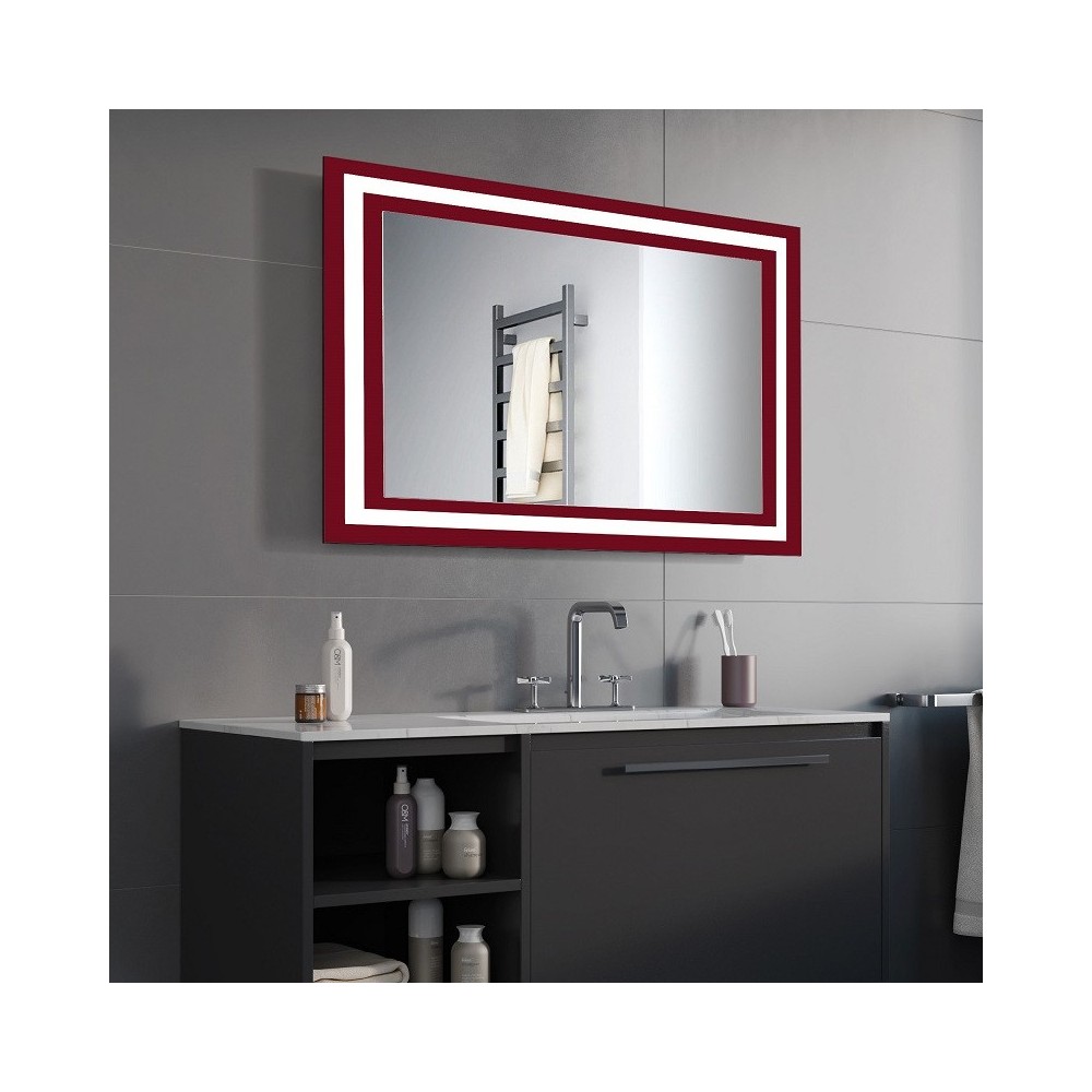 red tinted glass mirror