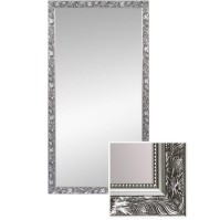 Silvered wooden tower mirror