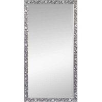 Silvered wooden tower mirror