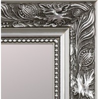 Silvered wooden tower mirror