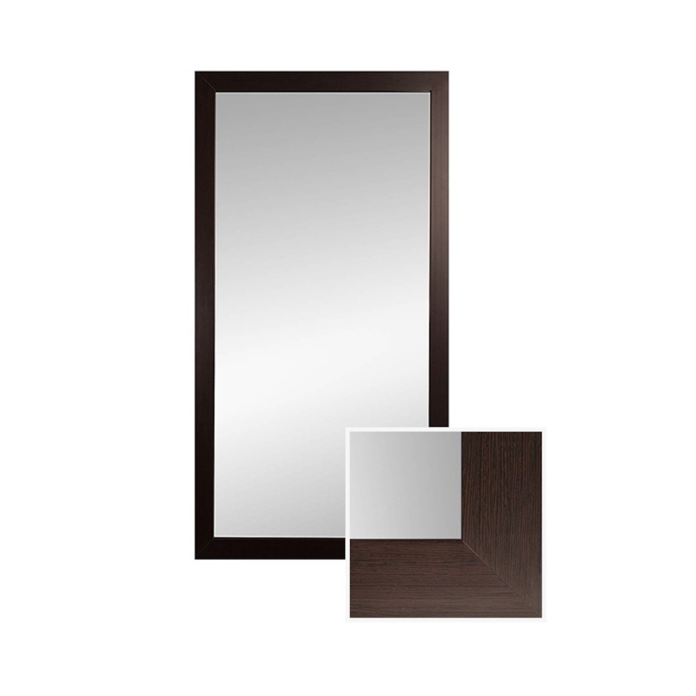 Brown wooden frame mirror