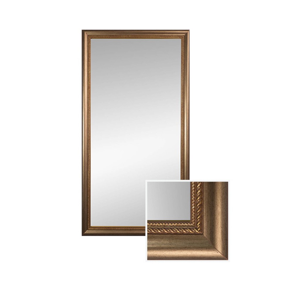 Mirror with custom-made golden frame