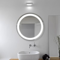 Round mirror with light ring