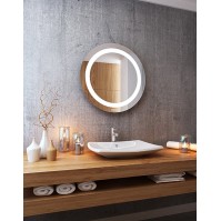 Round mirror with light ring