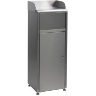 Fast food bin with stainless steel tray guide