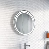 Round illuminated mirror for bathroom