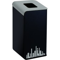 Grey Rubi EVO 80 L selective sorting bin: ideal for office and fast food waste bins. Practical and robust.