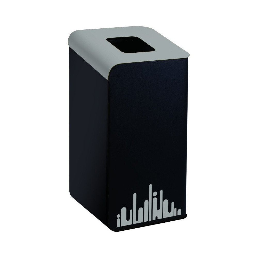 Grey Rubi EVO 80 L selective sorting bin: ideal for office and fast food waste bins. Practical and robust.