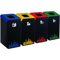 White Rubi EVO 80 L selective sorting bin with hinged lid for easy and practical selection.