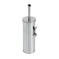 Wall-mounted stainless steel toilet brush holder for hotel room WC: practical and elegant. Ideal for a modern and sleek look.